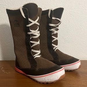 Sorel MacKenzie Lace Up Tall Waterproof Leather Shearling Lined Boot - Women